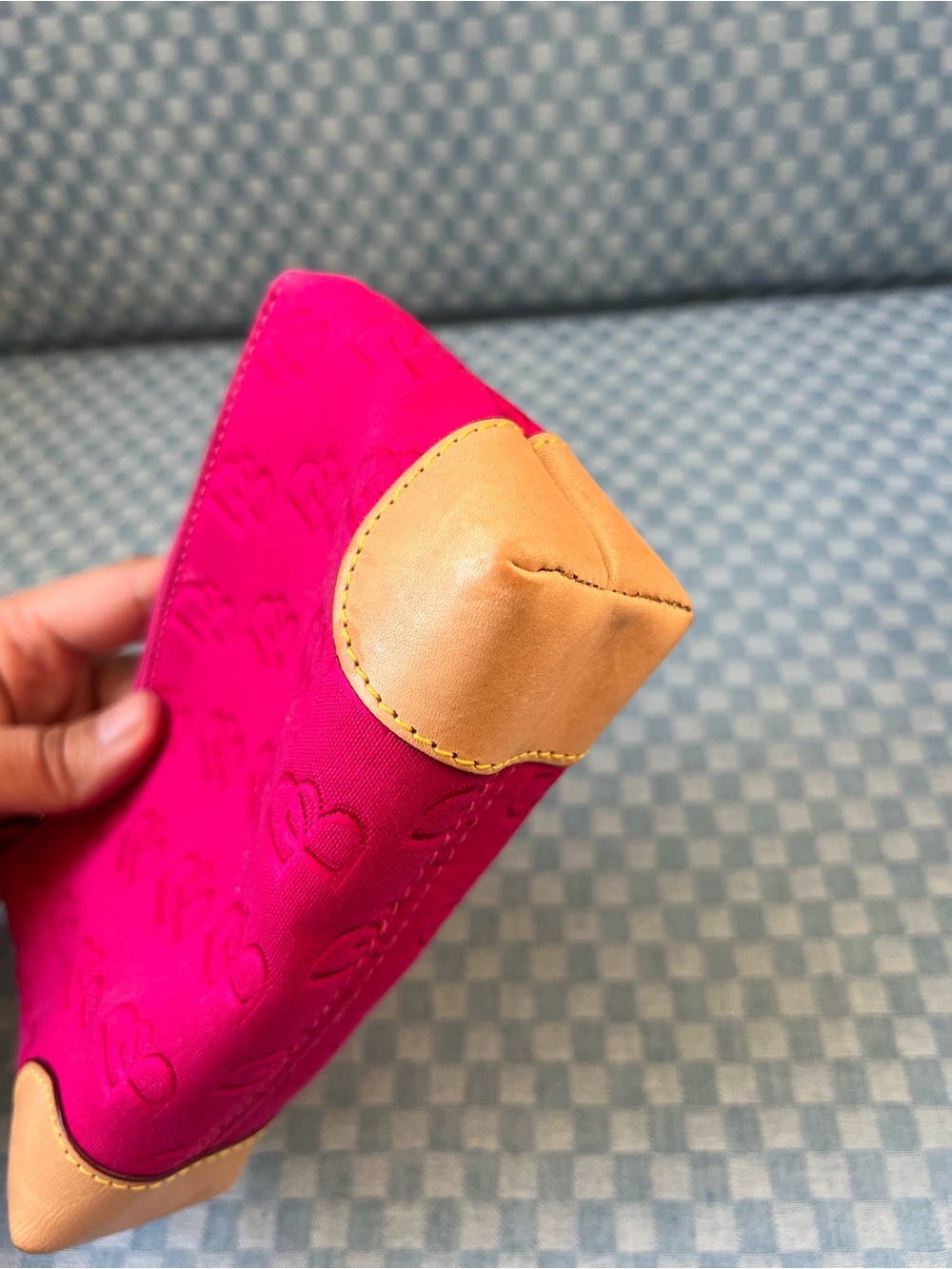 Dooney & Bourke Pink Logo Canvas Zip Pouch - Picture 8 of 11